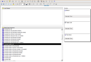 Figure 5 - Classes Screen in Report Studio