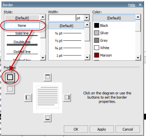 Figure 6 - Remove Borders