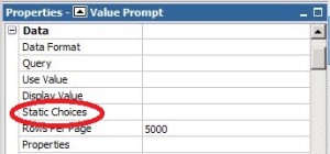 Static choices for conditional blocks