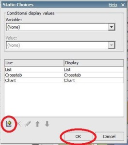 Add static choices to conditional blocks