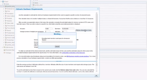 Cognos 10.2.2 Opening Hardware Sizing Wizard