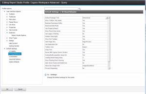 User Interface Profiles Editor – Default Behaviors