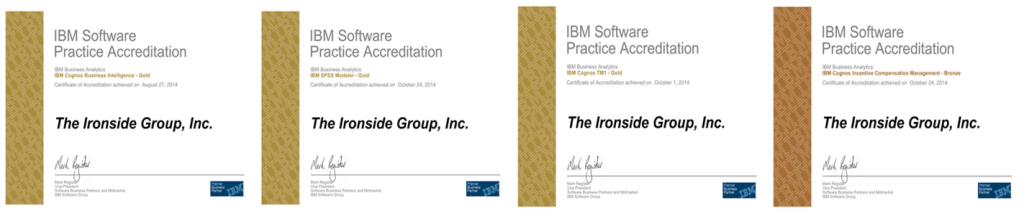 Ironside's Accomplishments IBM Gold Accreditations