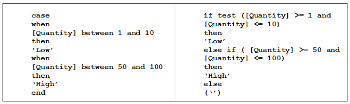 logic statement case vs if syntax