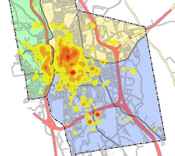 data driven policing hot spots map