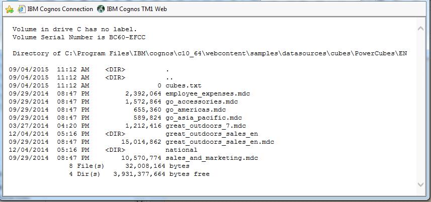 cube sizes list output