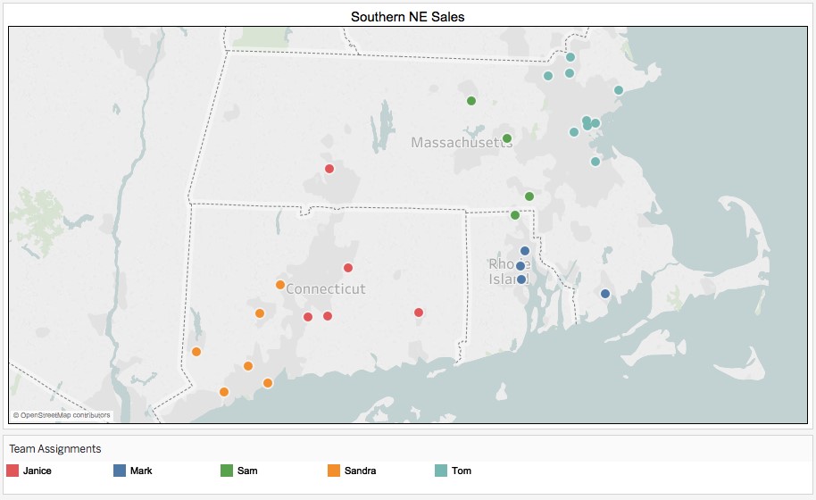 Tableau 10 southern new england sales reps viz