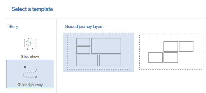 Cognos Analytics storytelling guided journey example