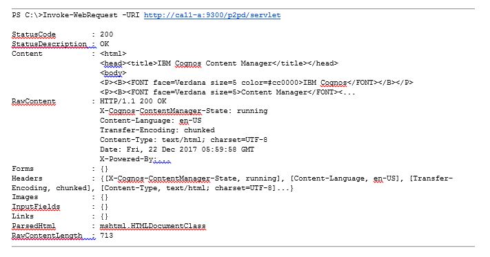 monitoring your cognos analytics environment_invoke-webrequest command