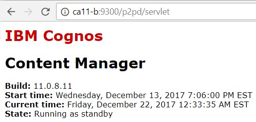 monitoring your cognos analytics environment_content manager_standby